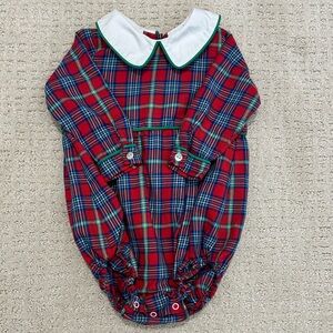 Plaid Longsleeve Bubble with Peter Pan Collar